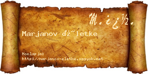 Marjanov Életke névjegykártya